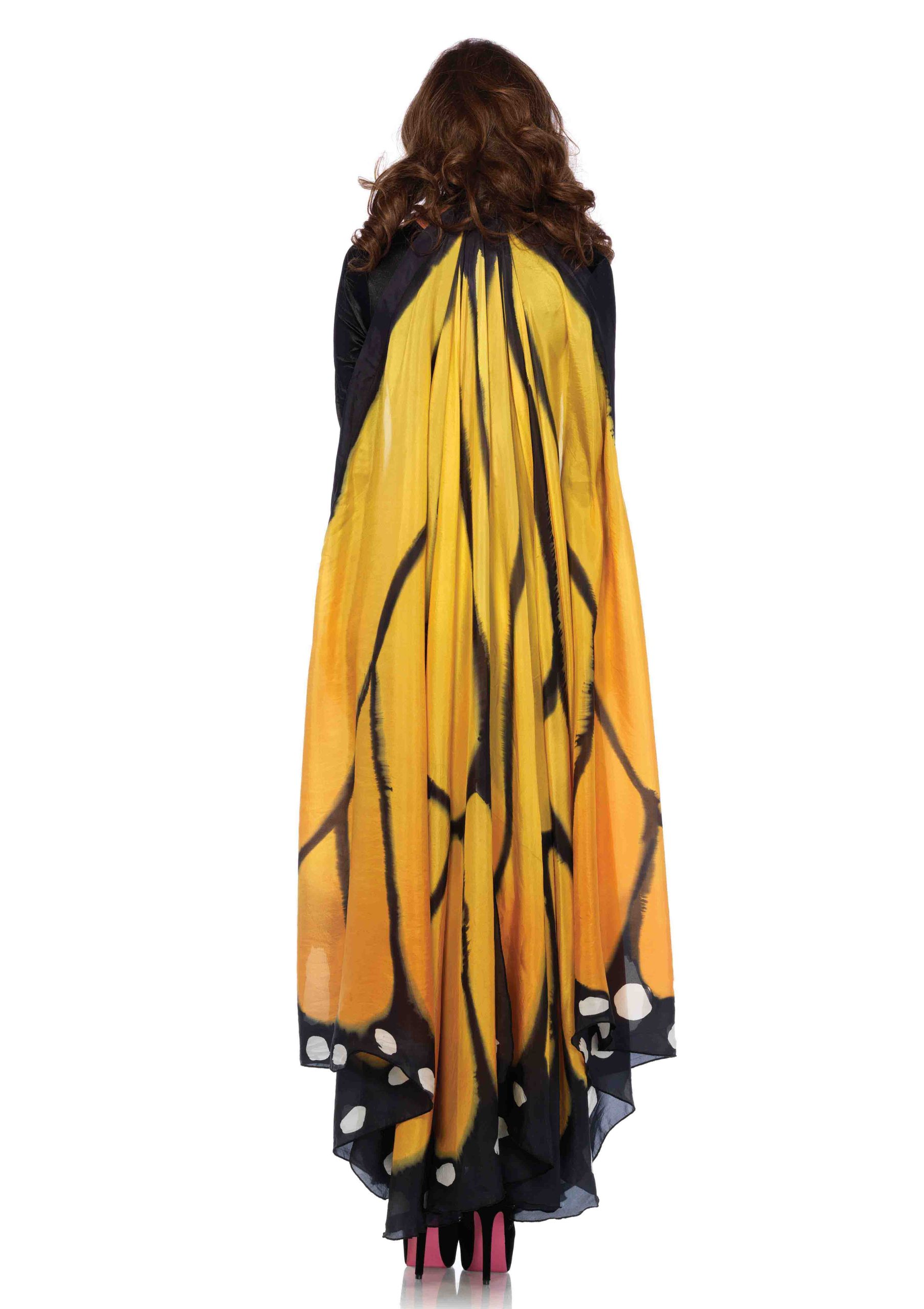 Festival Butterfly Wing Halter Cape - Orange/ - One Size - Black - Image 2