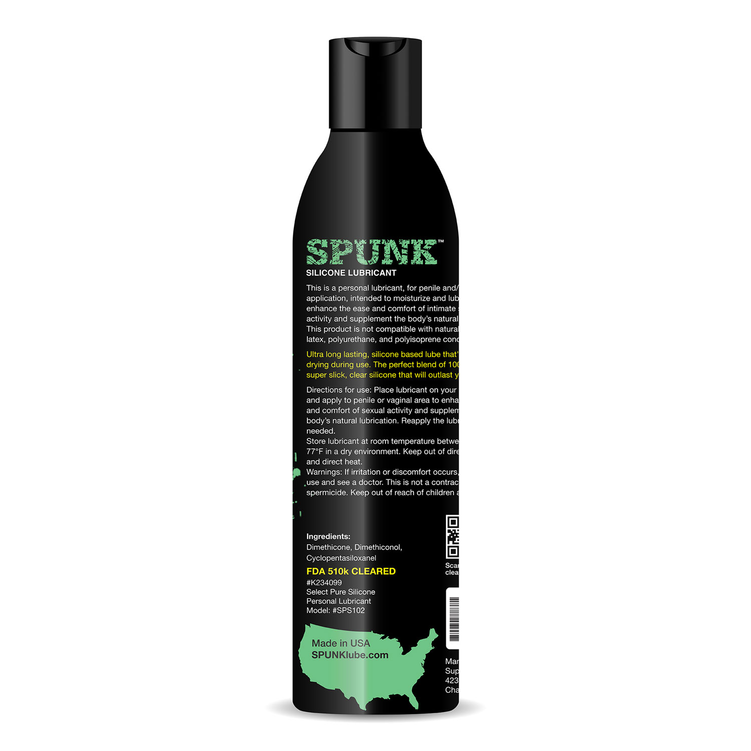 Spunk Lube Pure Silicone Cap 4 Fl Oz - Image 2