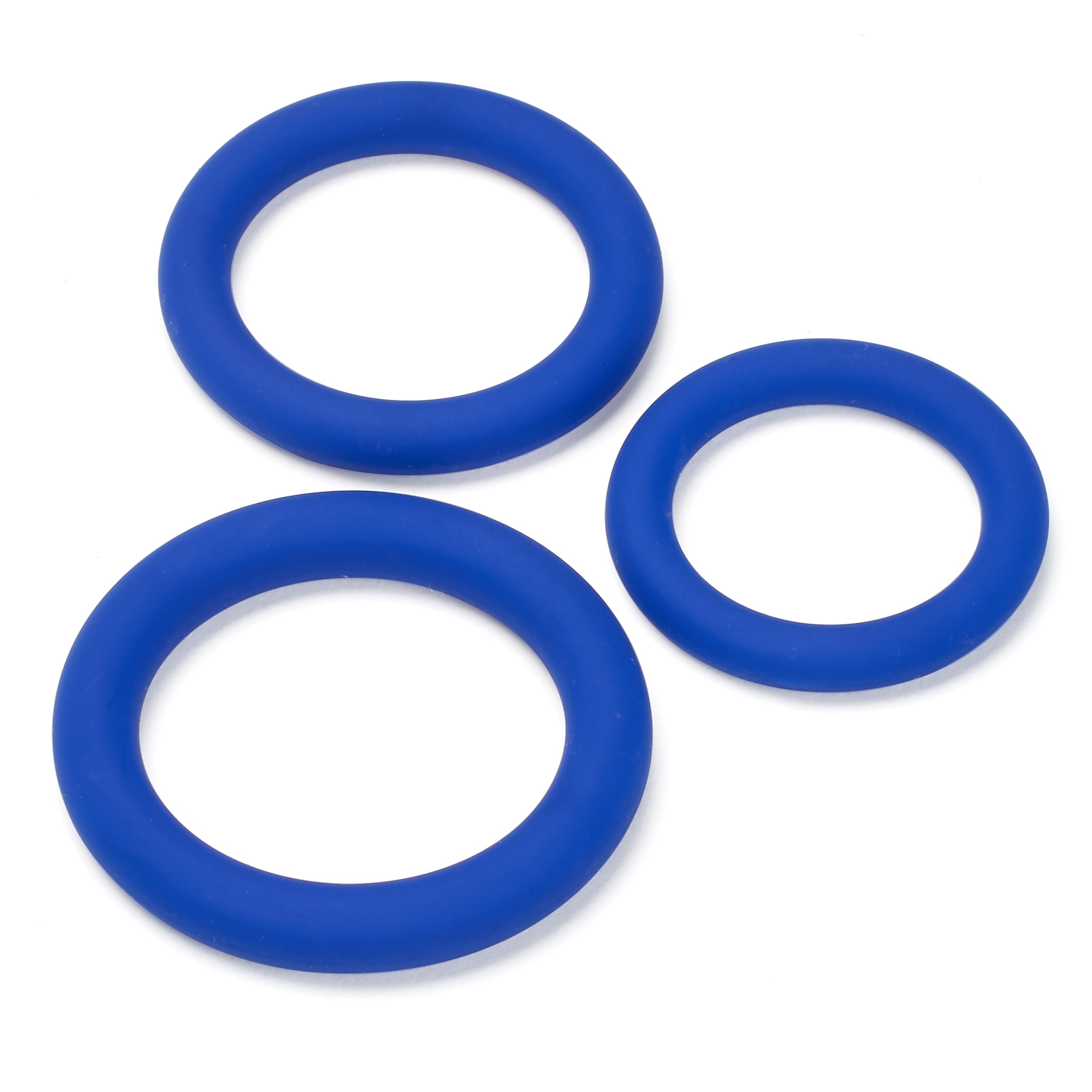 Pro Sensual Silicone Cock Ring 3 Pack - Blue - Image 2