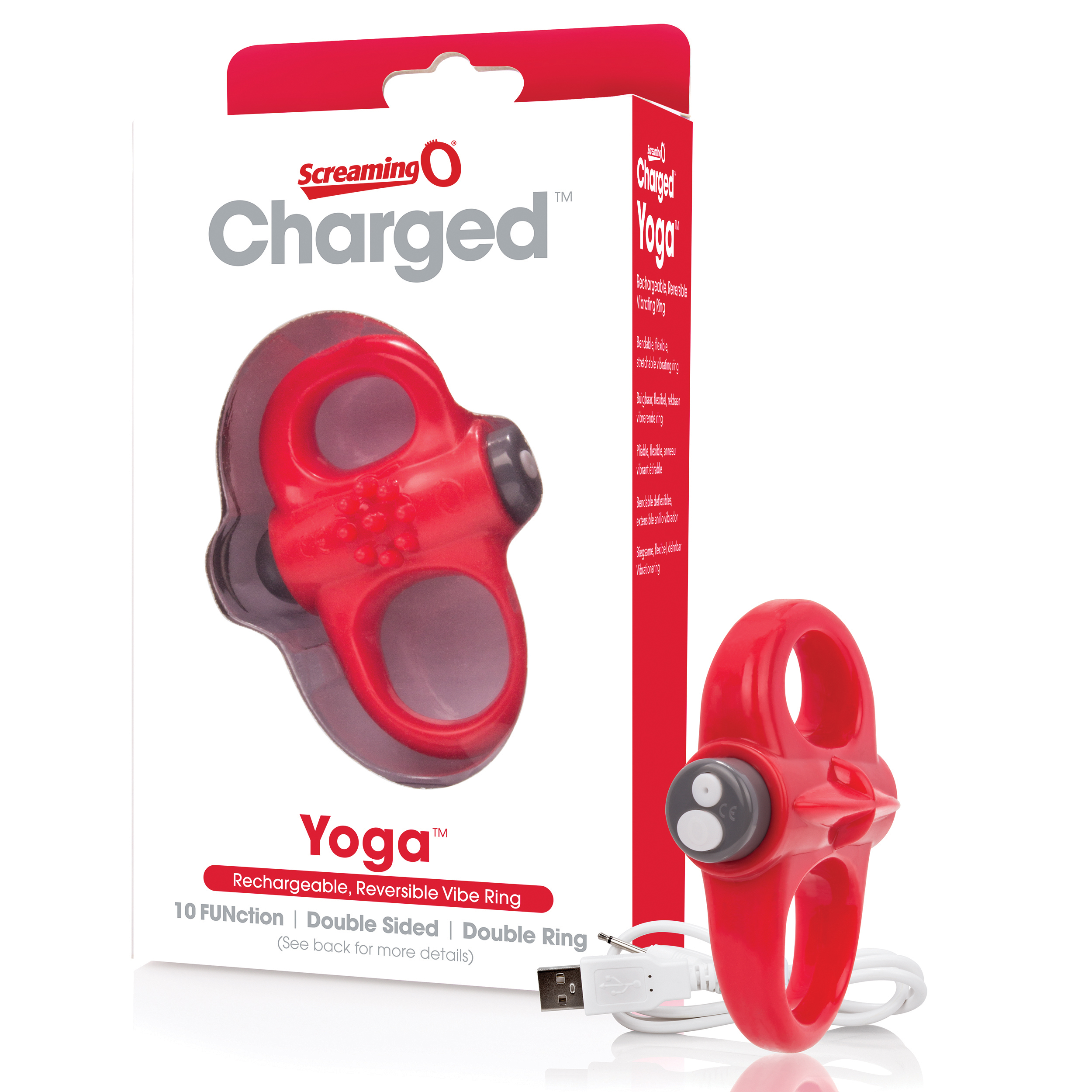 Charged Yoga Rechargeable Vibe Ring - Red - Image 8