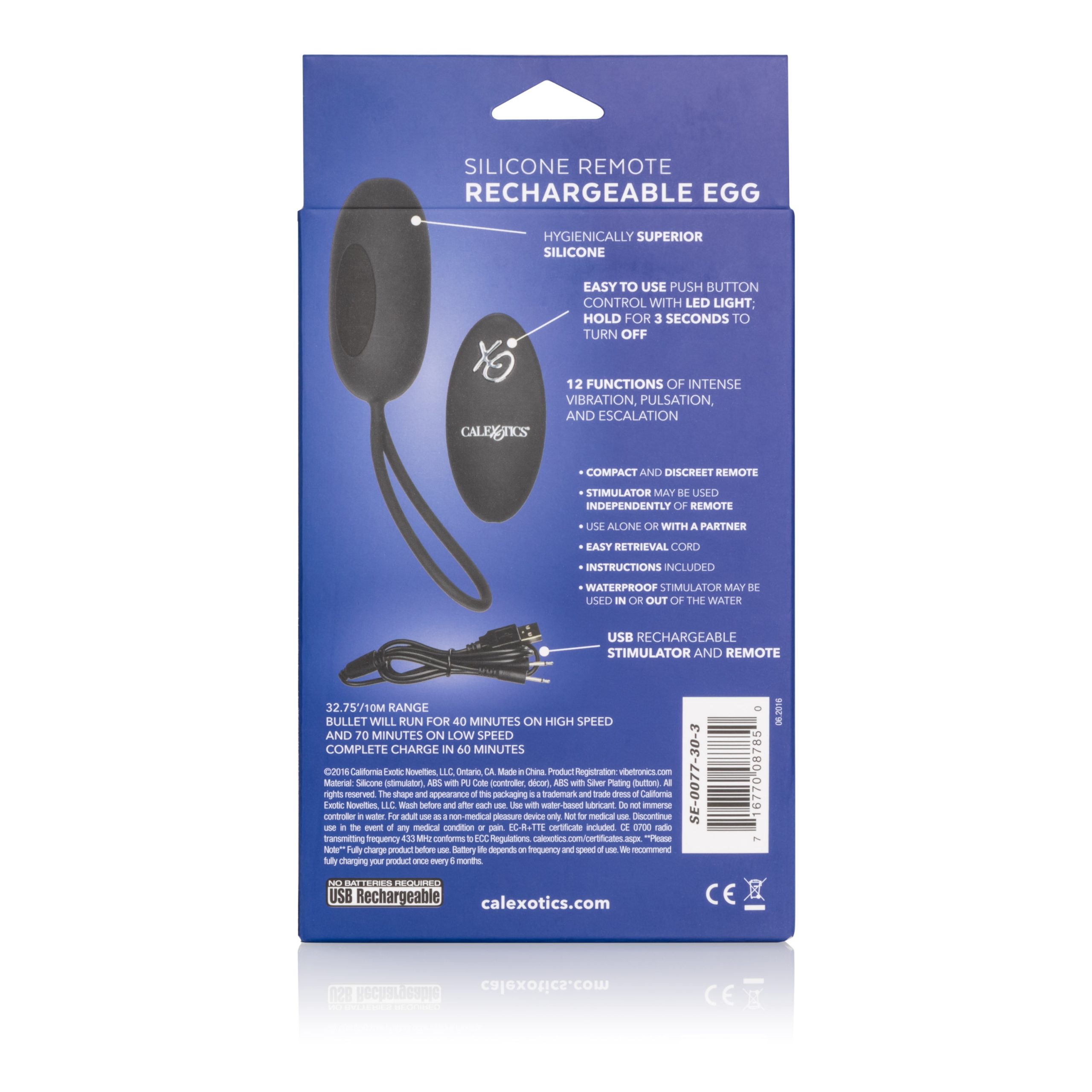 Silicone Remote Rechargeable Egg - Black - Image 4