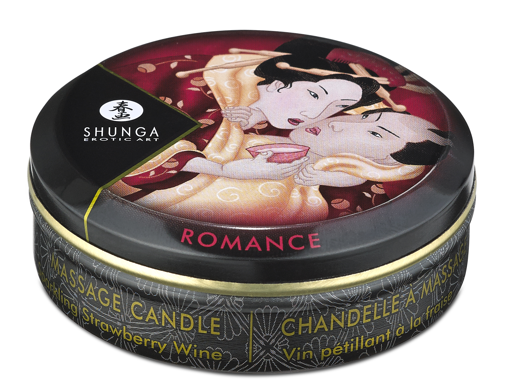Mini Massage Candle - Romance - Sparkling Strawberry Wine - 1 Fl. Oz. - Image 2