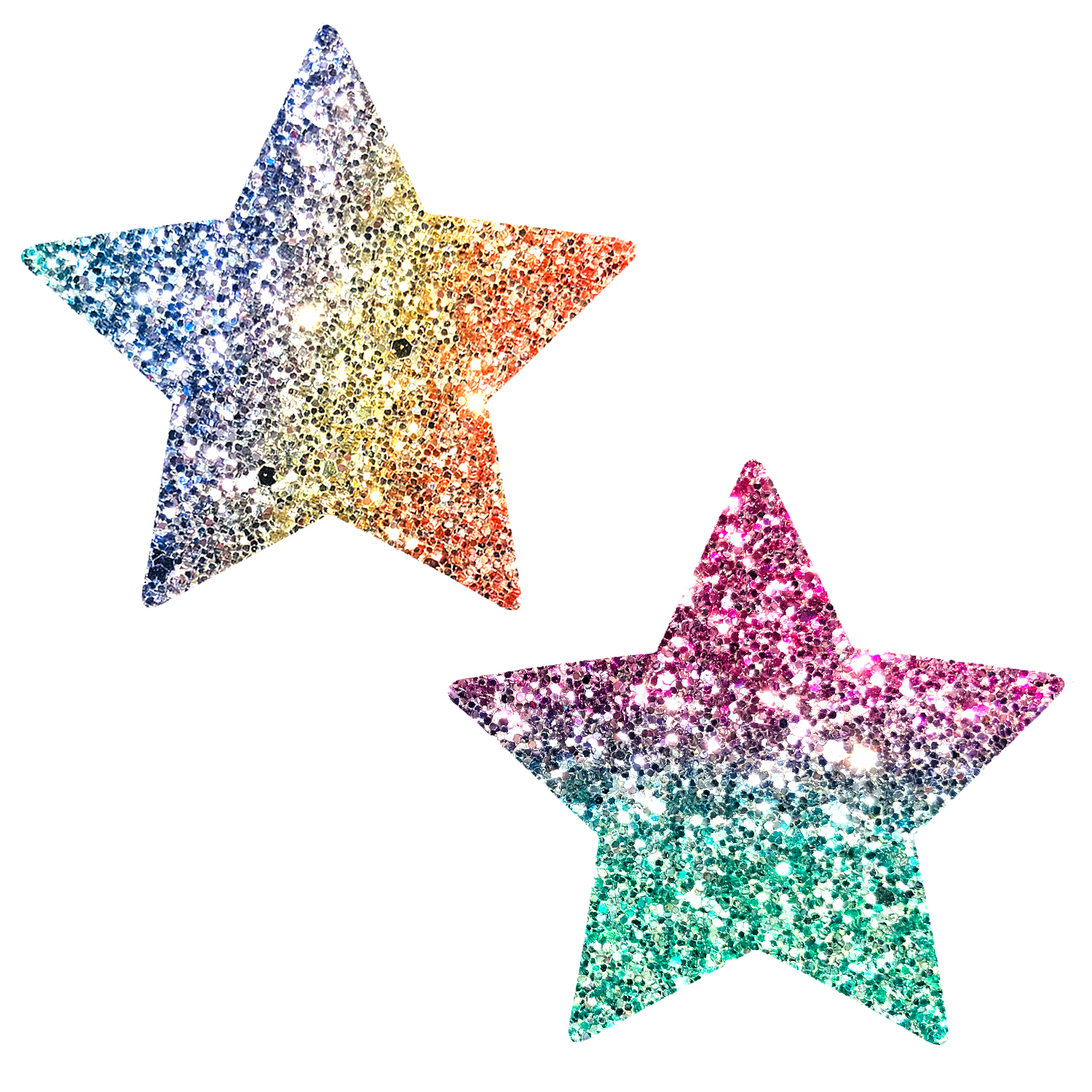 Super Sparkle Rock Kandi Chunky Rainbow Glitter Starry Nights Nipztix Pasties - Image 2
